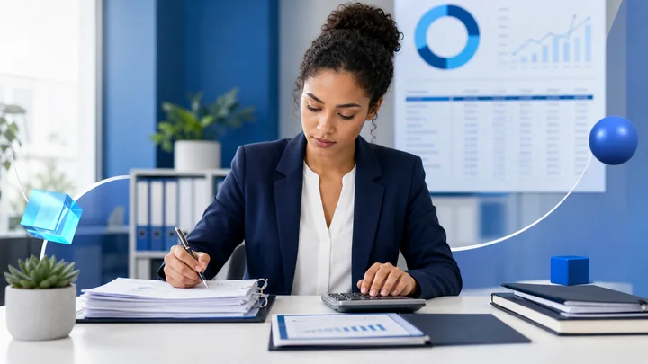 Bookkeeping specialist at work